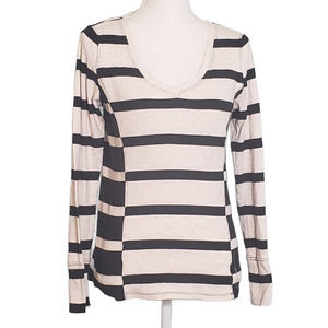 Calvin Klein Performance Long Sleeve Striped T-Shirt - Black and Cream White
